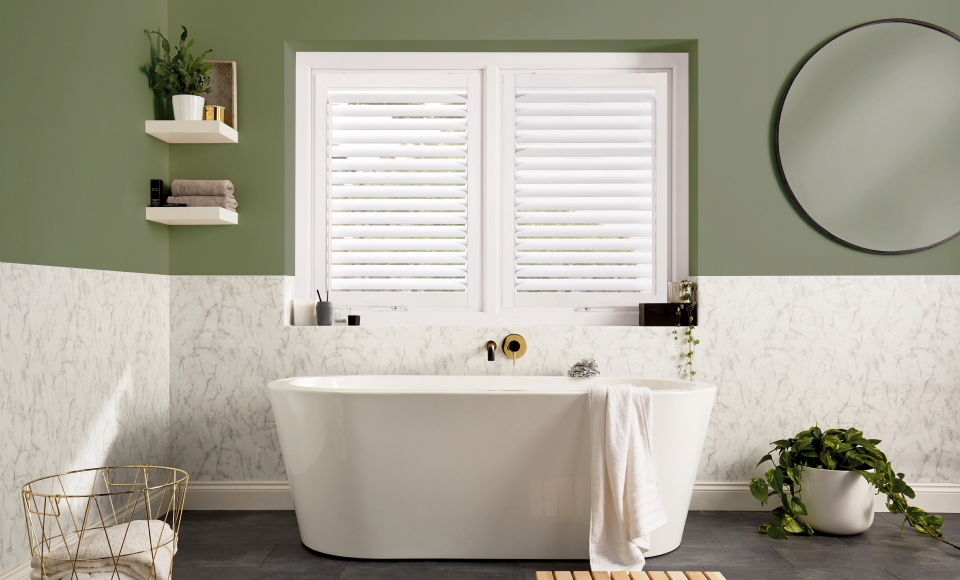 Quality shutters in bathroom setting